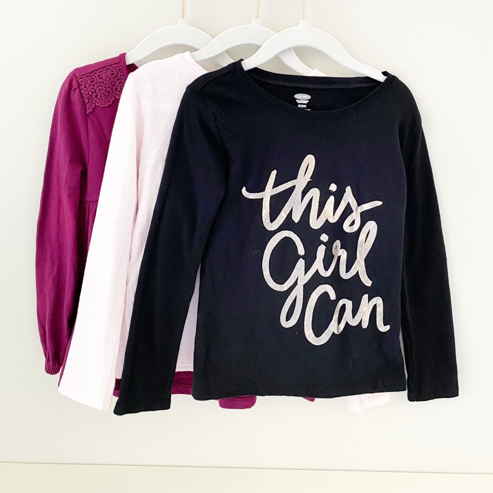 Old Navy lot of three long sleeve shirts girls 5T